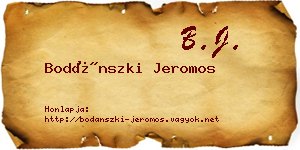 Bodánszki Jeromos névjegykártya